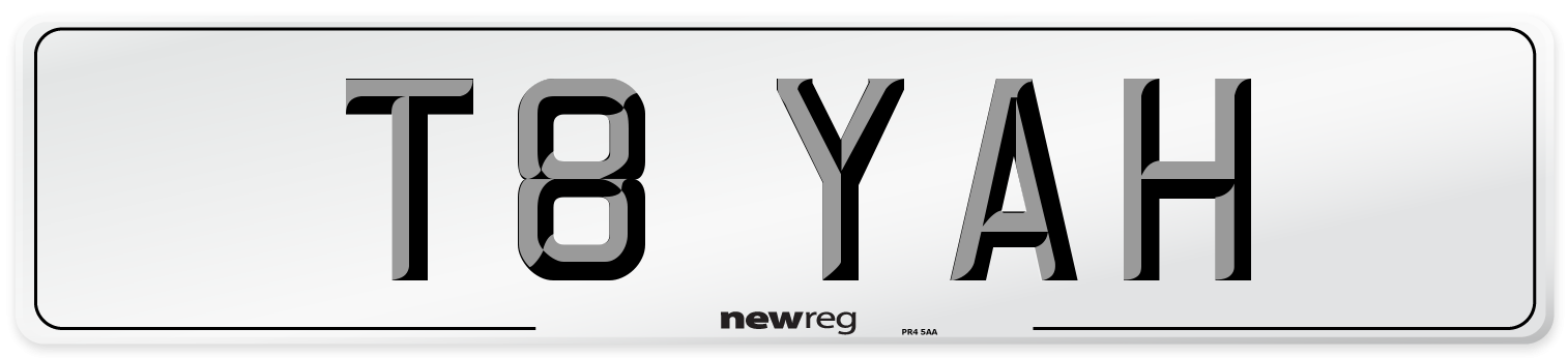 T8 YAH Number Plate from New Reg